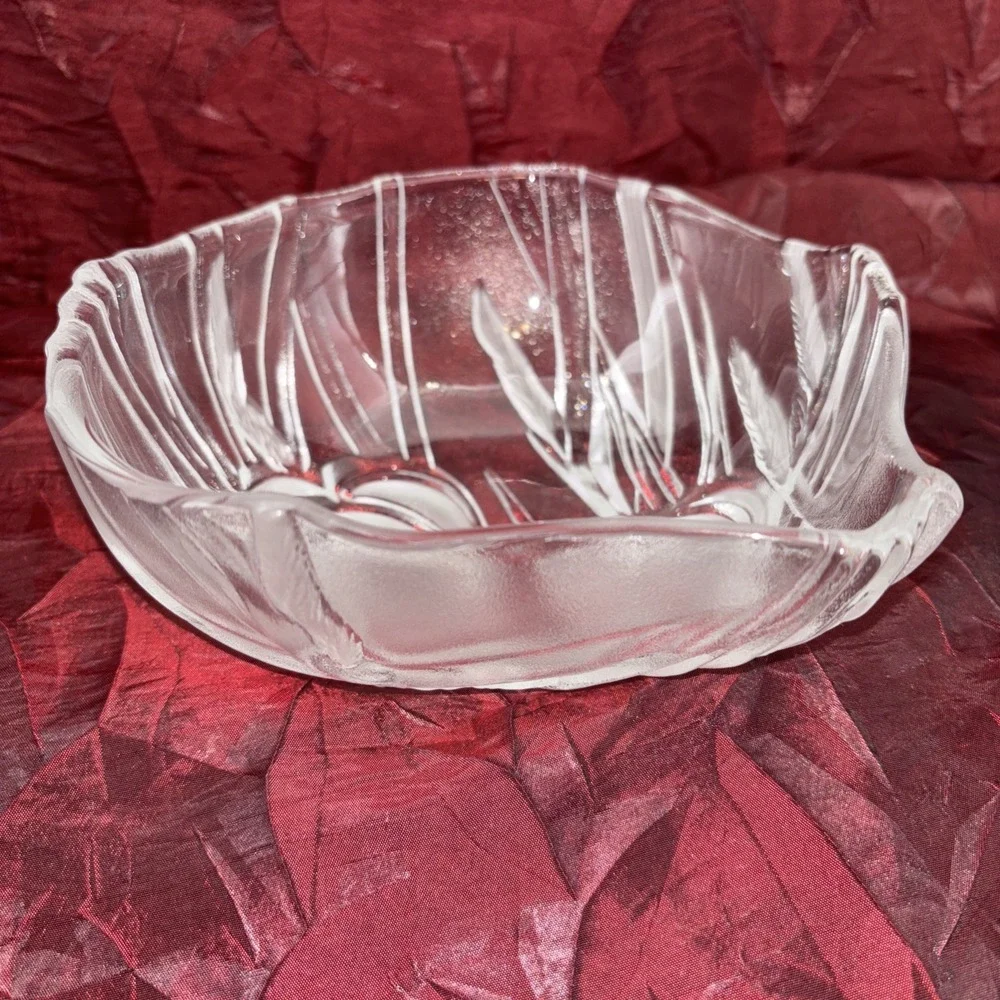 Vintage Walther Mikasa Crocus Flower Crystal Decorative Bowl Candy Dish Germany